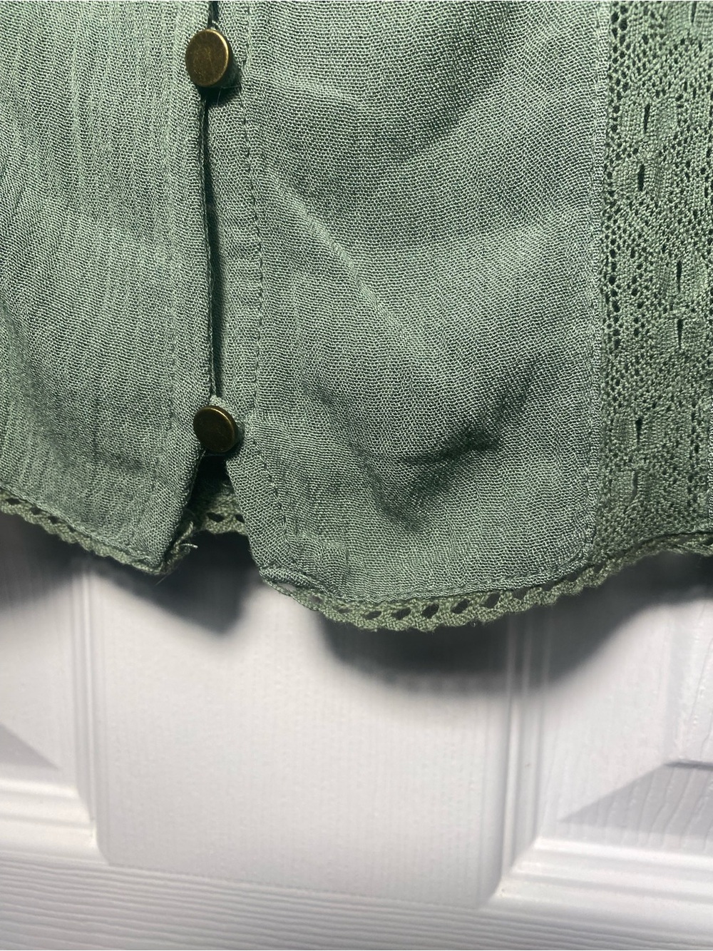 Stitchfix Mason and Belle Elegant Green Button-Down Women's Top L - Picture 15 of 16